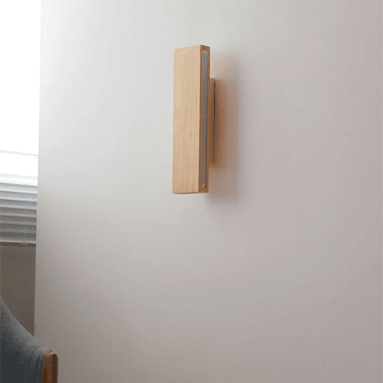 Japońska Minimalistyczna Prostokątna Lampa Ścienna z Drewna 2