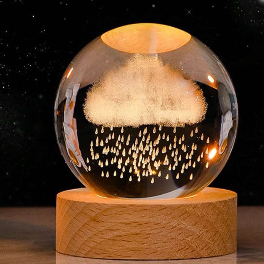 Kula Kryształowa LED 3D – Dekoracyjna Lampka Nocna z Grawerem 6