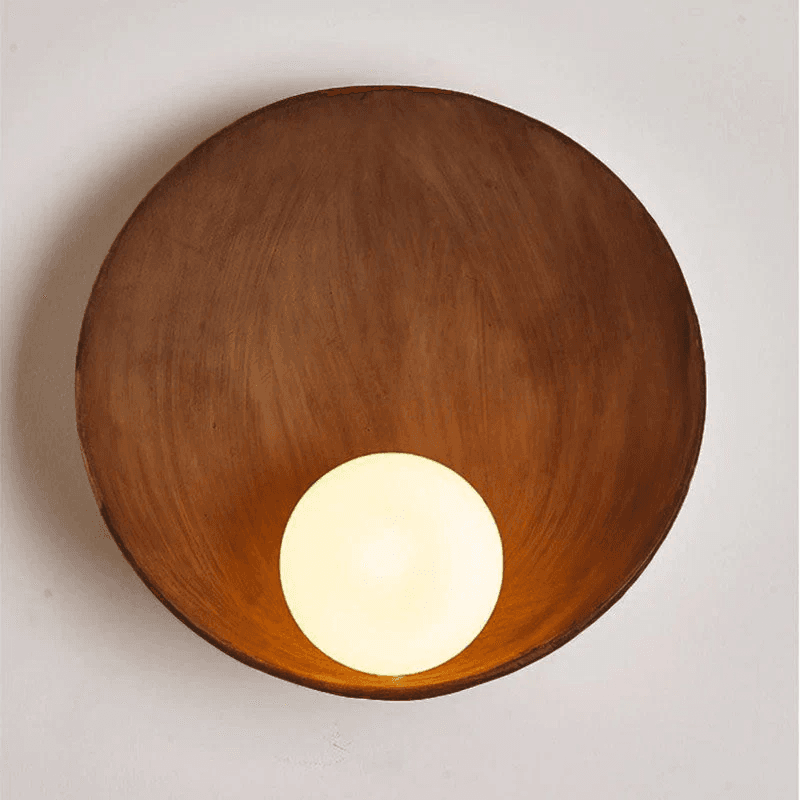 Nowoczesna minimalistyczna okrągła kinkietowa lampa ścienna z żywicy i żelaza 2