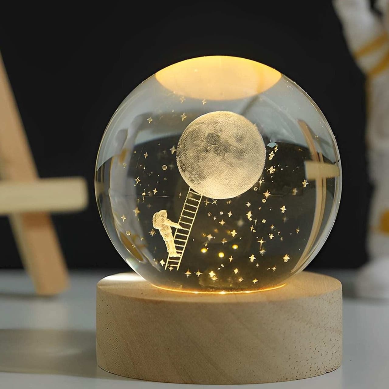 Kula Kryształowa LED 3D – Dekoracyjna Lampka Nocna z Grawerem 7