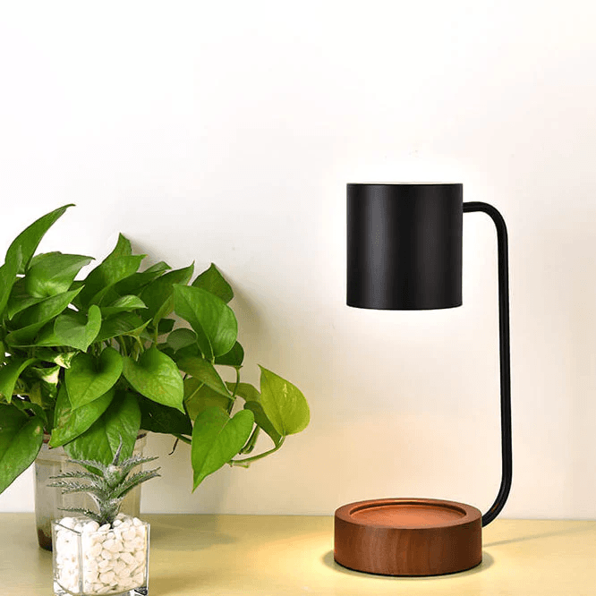 Japońska minimalistyczna drewniana lampa stołowa z regulacją jasności i czasomierzem 3