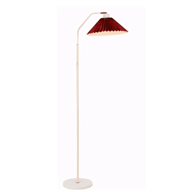 Minimalistyczna lampa stojąca z plisowanym kloszem z tkaniny 3