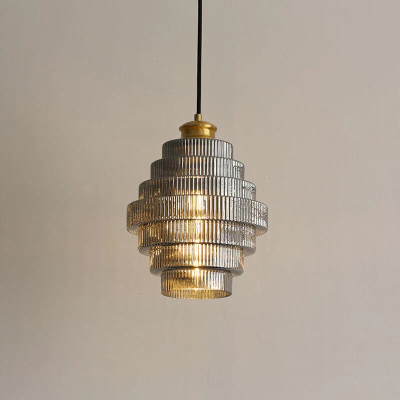 Lampa Wisząca Szklana Vintage – Mosiężna Oprawa do Salonu i Kuchni 2