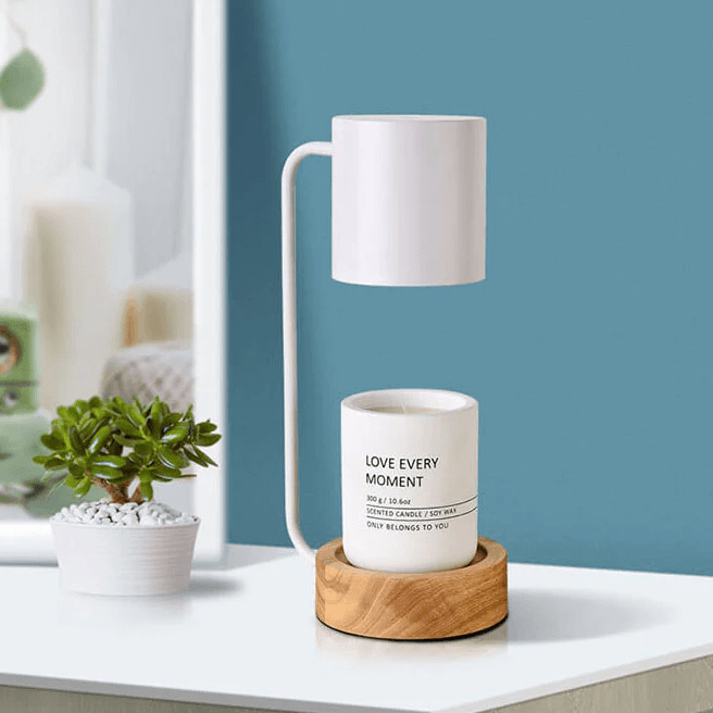 Japońska minimalistyczna drewniana lampa stołowa z regulacją jasności i czasomierzem 4