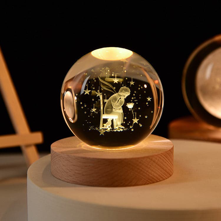 Kula Kryształowa LED 3D – Dekoracyjna Lampka Nocna z Grawerem 11