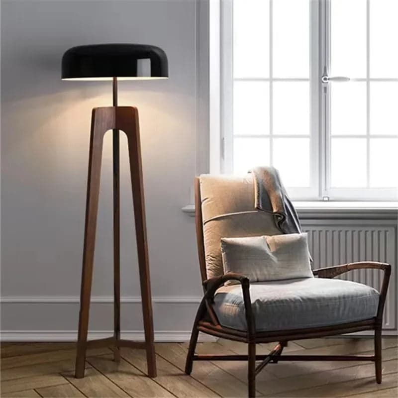 Drewniana Lampa Podłogowa | Styl Art Deco, 1,5 kg