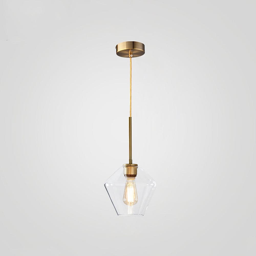 Szklana Lampa Wisząca Industrialna z Przezroczystym Kloszem | Lampa do Salonu