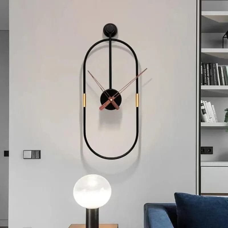 Metalowy Zegar Ścienny | Nowoczesny Design 58x24cm | Cichy Mechanizm