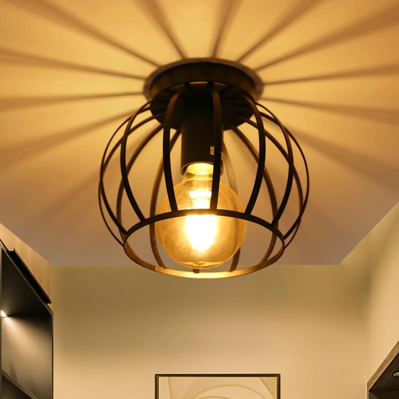 Lampa Sufitowa Vintage | Metalowa Klatka 0.55 kg