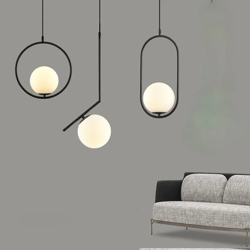 Lampa Wisząca Czarna LED | Nowoczesny Design 1.5kg do Salonu, Sypialni i Kuchni