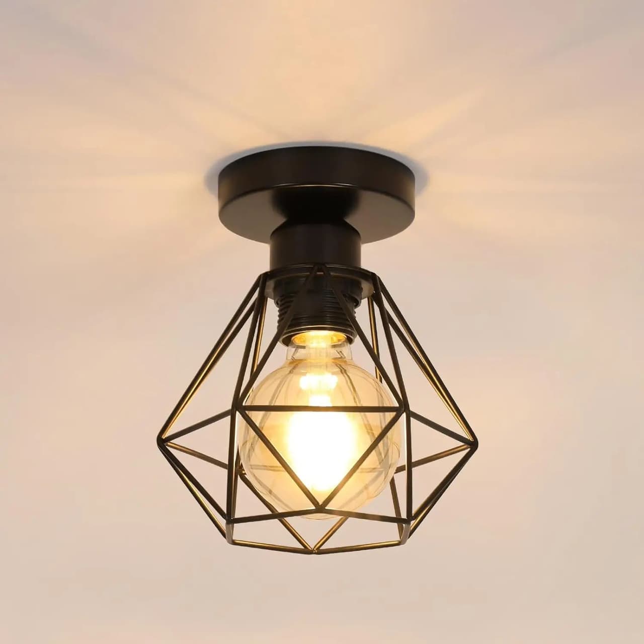 Lampa Sufitowa Vintage | Styl Industrialny, Czarna 0,6 kg
