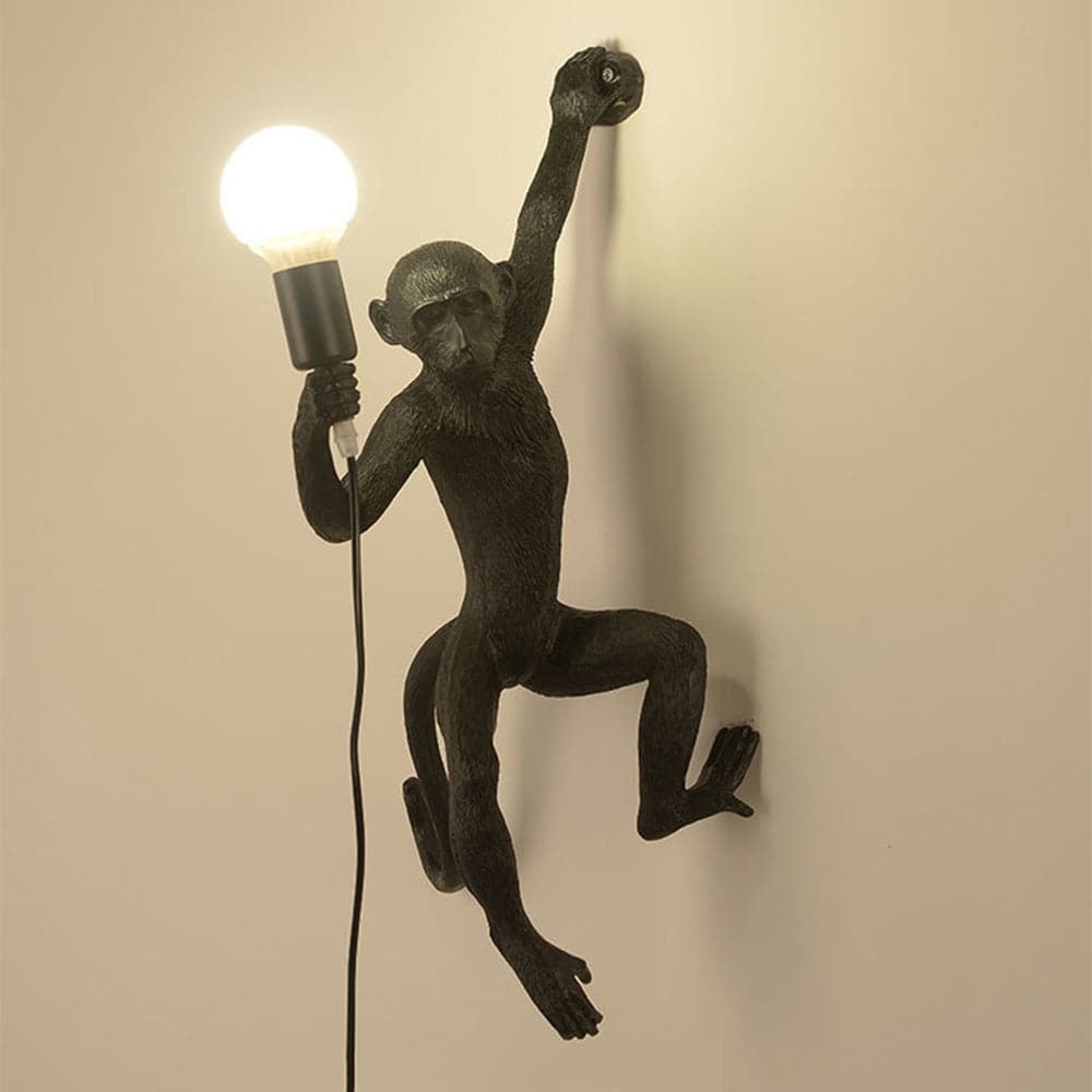 Lampa Ścienna z Żywicy w Kształcie Małpy | Vintage Kinkiet Ścienny do Salonu i Kuchni