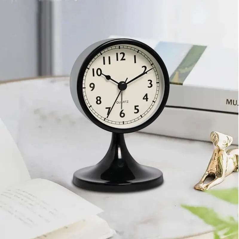 Nordycki Metalowy Okrągły Budzik | Cichy Mechanizm 0.5kg