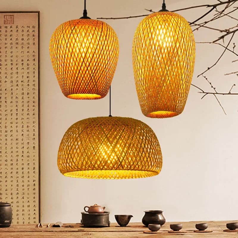 Bambusowa lampa wisząca | Ręcznie robiona 1.5kg