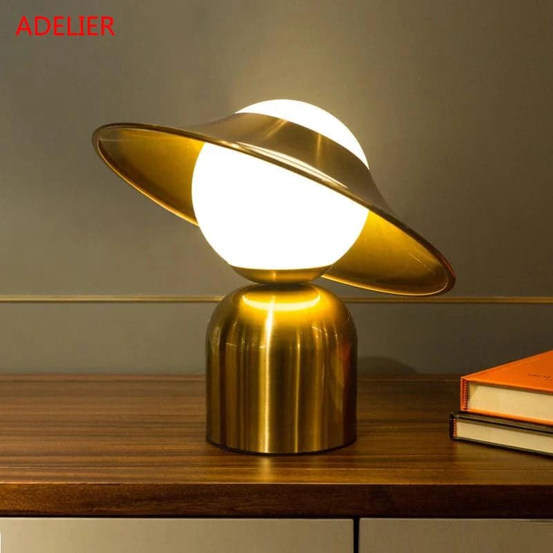 Lampa Stołowa Szklana ADELIER | Elegancka Kula 1,5 kg - Lampy Stołowe do Salonu