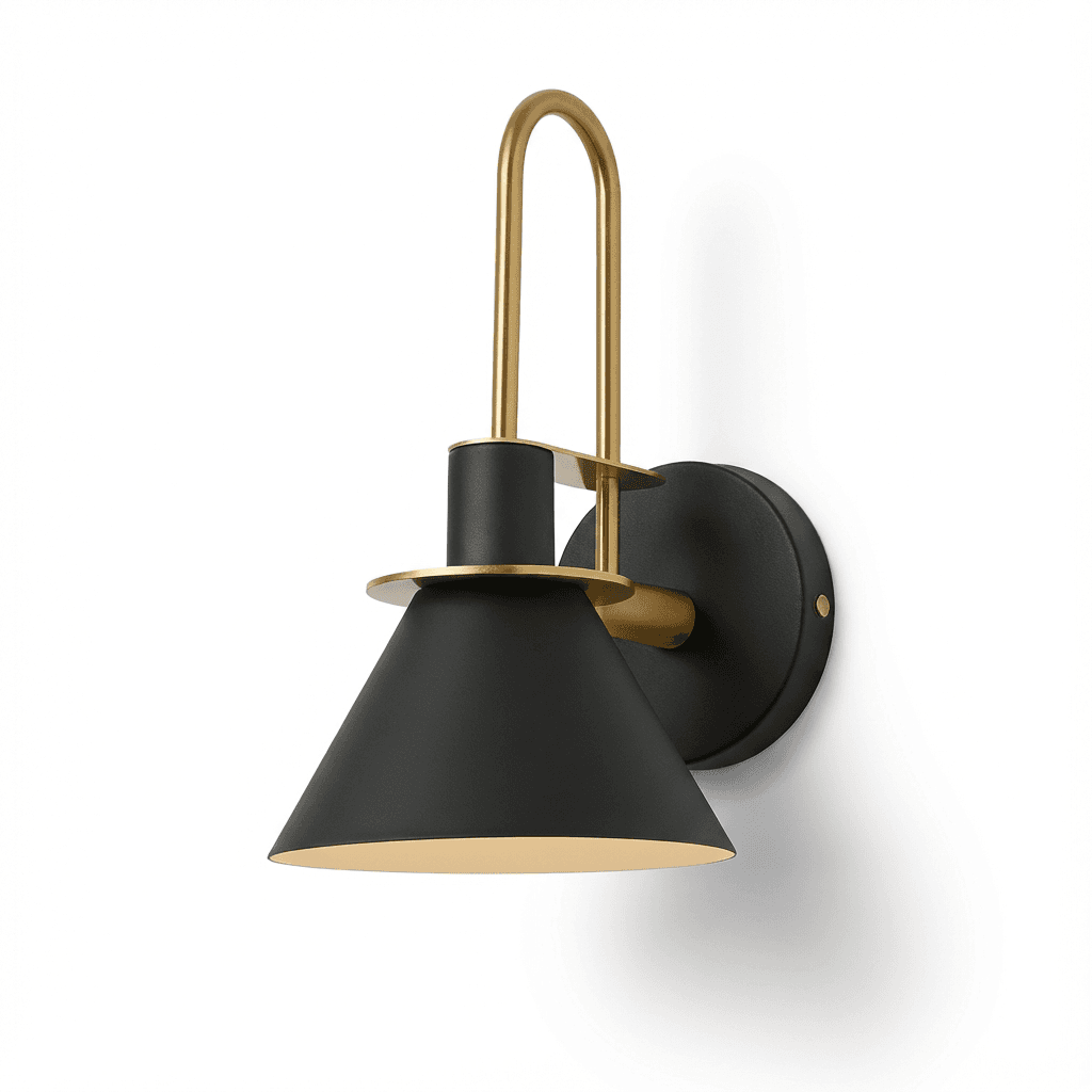 Lampa ścienna Lucien | Elegancka konstrukcja z metalu i mosiądzu 1kg