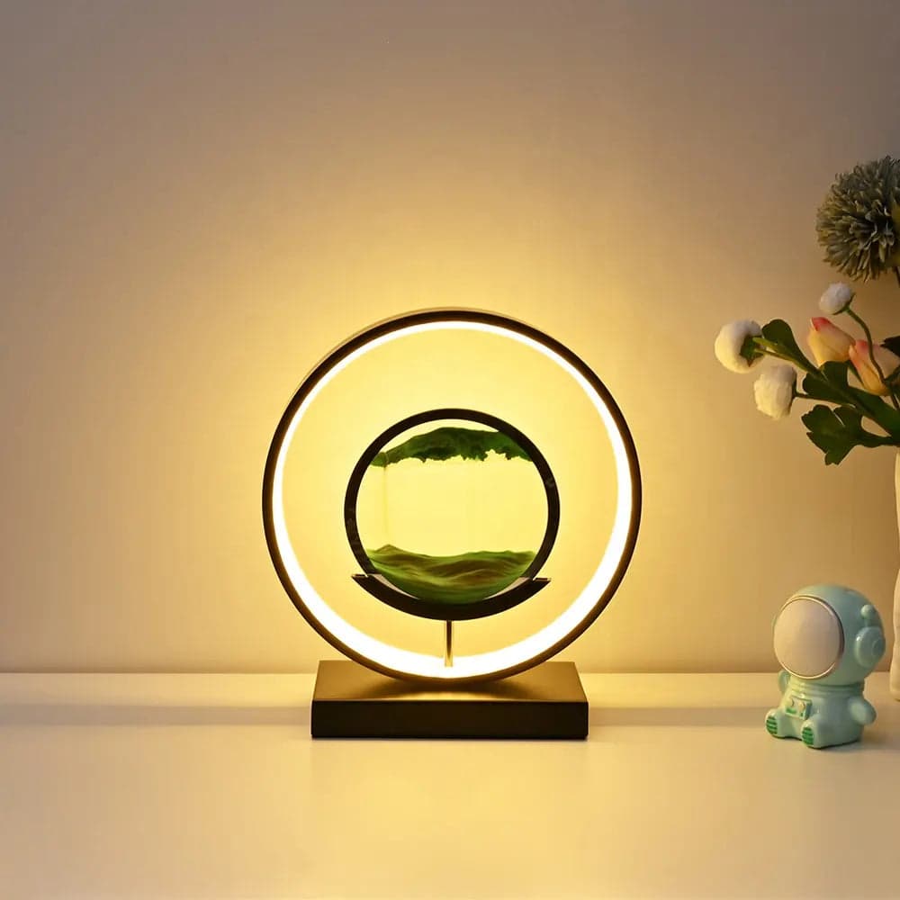 Lampa Sufitowa LED z Dyskiem Piaskowym | Eleganckie Oświetlenie Dimmable 28 cm