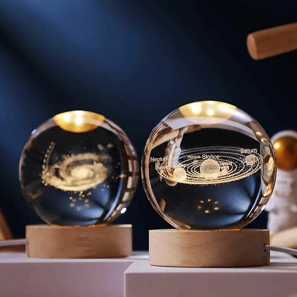 Kula Kryształowa LED 3D – Dekoracyjna Lampka Nocna z Grawerem