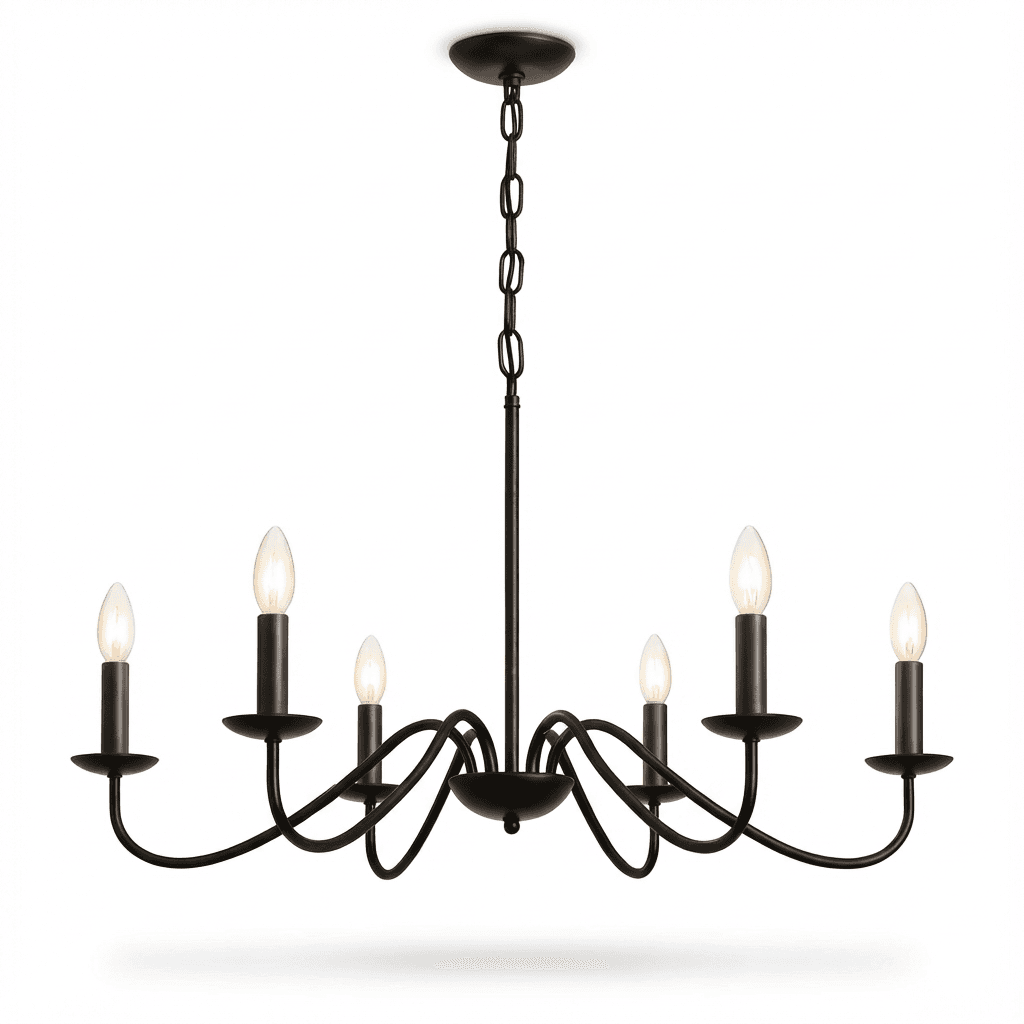 Żyrandol Elviro | Metalowa Lampa Wisząca 6 Ramion | 2.5 kg