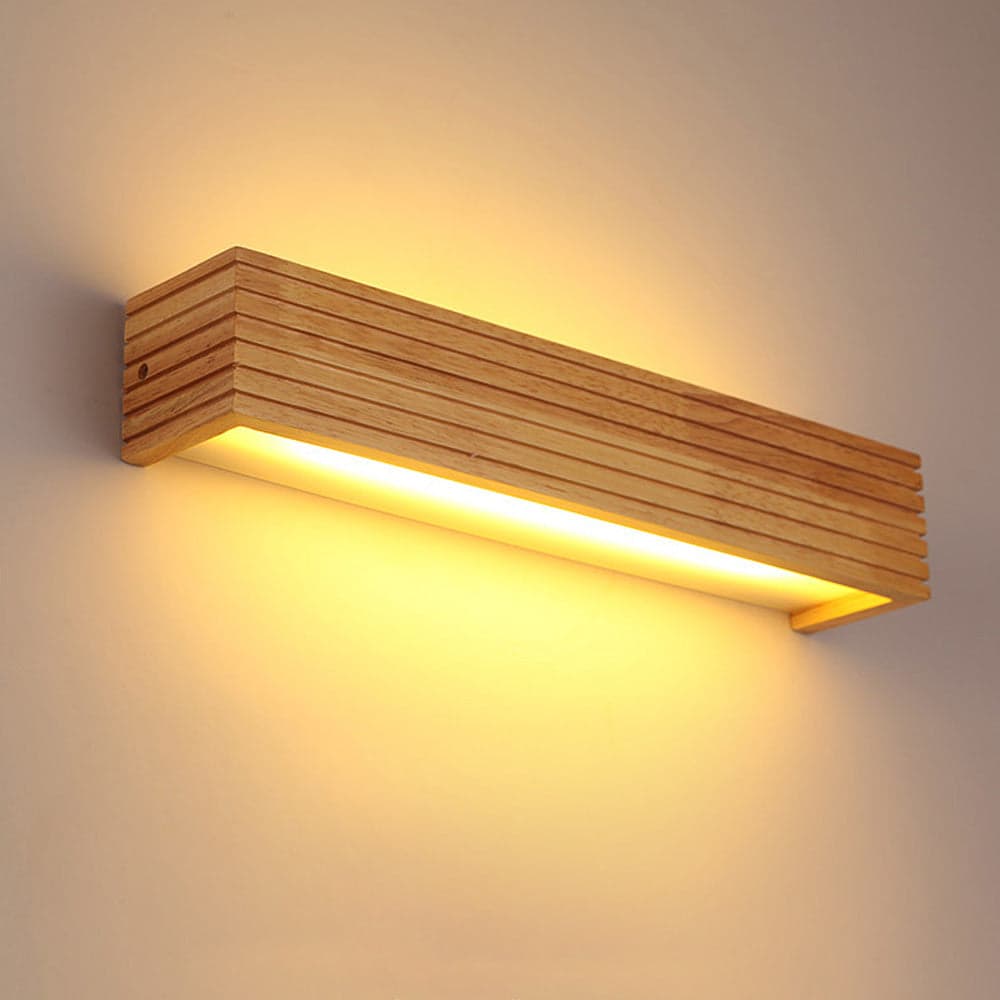 Nowoczesna Lampa Ścienna LED z Drewna | Energooszczędny Kinkiet Ścienny do Wnętrz