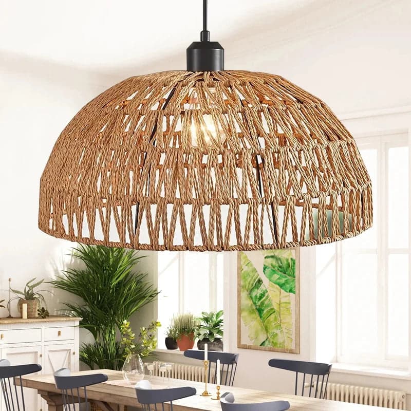 Lampa Wisząca z Liny Konopnej | Styl Japoński 1,5 kg do Salonu, Jadalni i Sypialni
