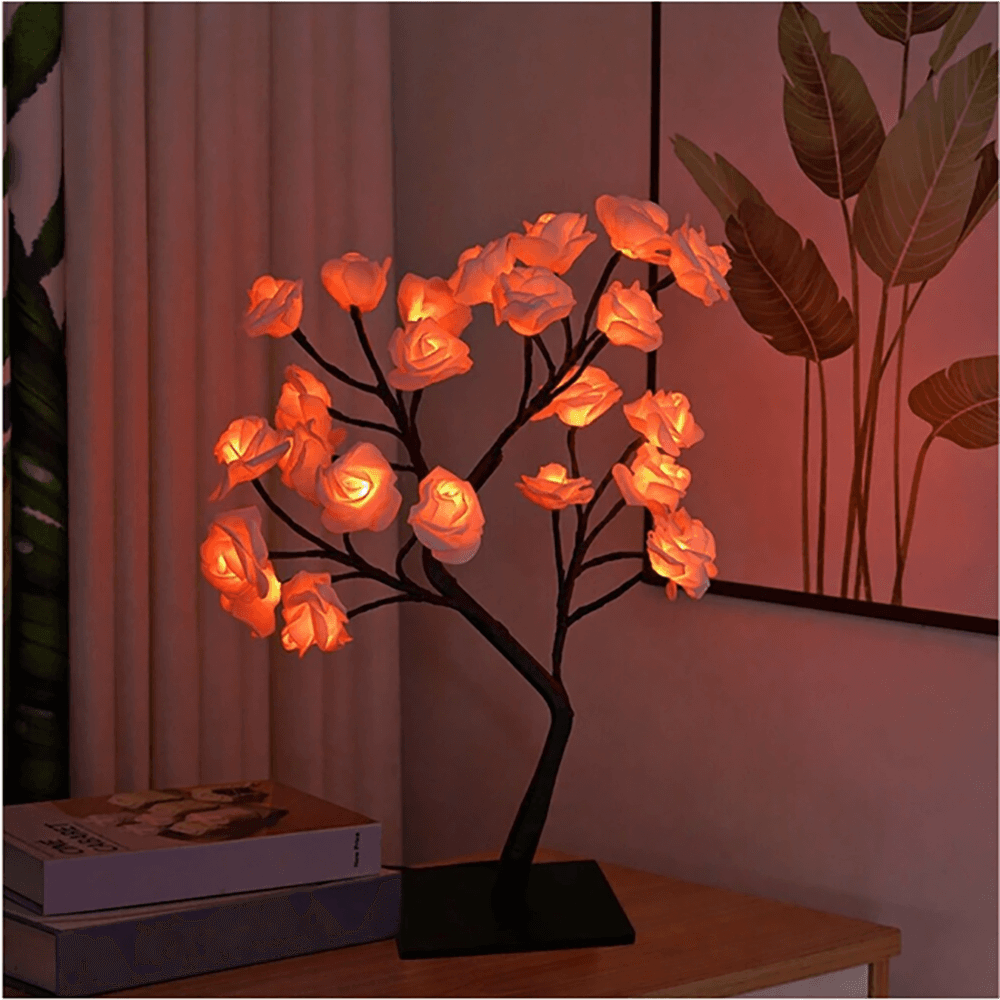 Lampa Sufitowa LED w Kształcie Drzewa Różanego | Ciepłe Światło, Energooszczędna Lampy do Salonu
