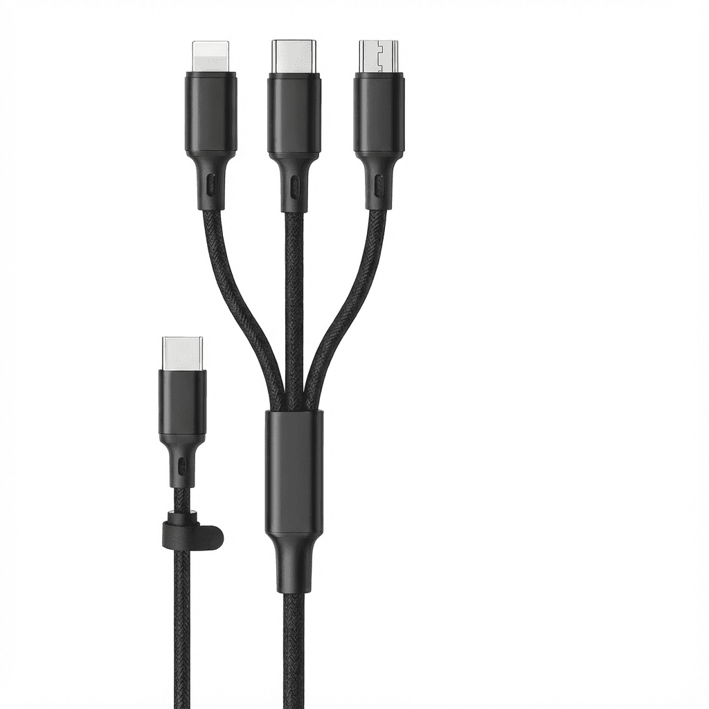 Kabel 3w1 USB-C | Szybkie Ładowanie do 6A | 1,2 m | Kabel do iPhone, Lightning