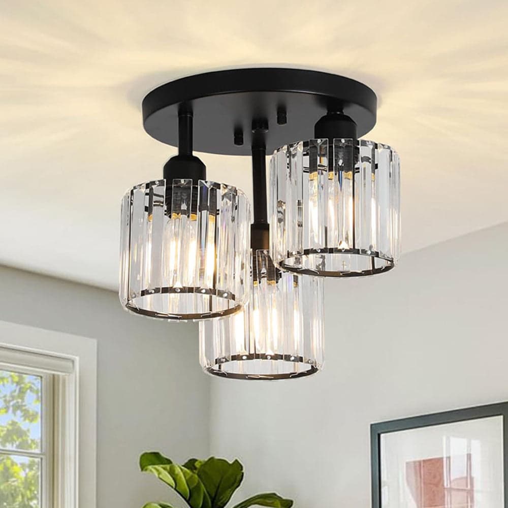 Nowoczesna Kryształowa Lampa Sufitowa Półplafonowa | Elegancka Lampa Sufitowa do Sypialni i Salonu
