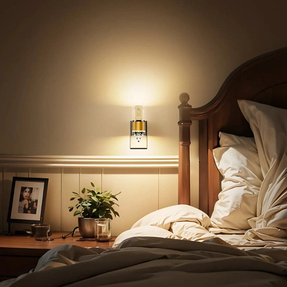 Lampka Nocna MuseGlow™ | Automatyczne Przyciemnianie, 0.5 kg | Nowoczesne Lampki Nocne do Sypialni