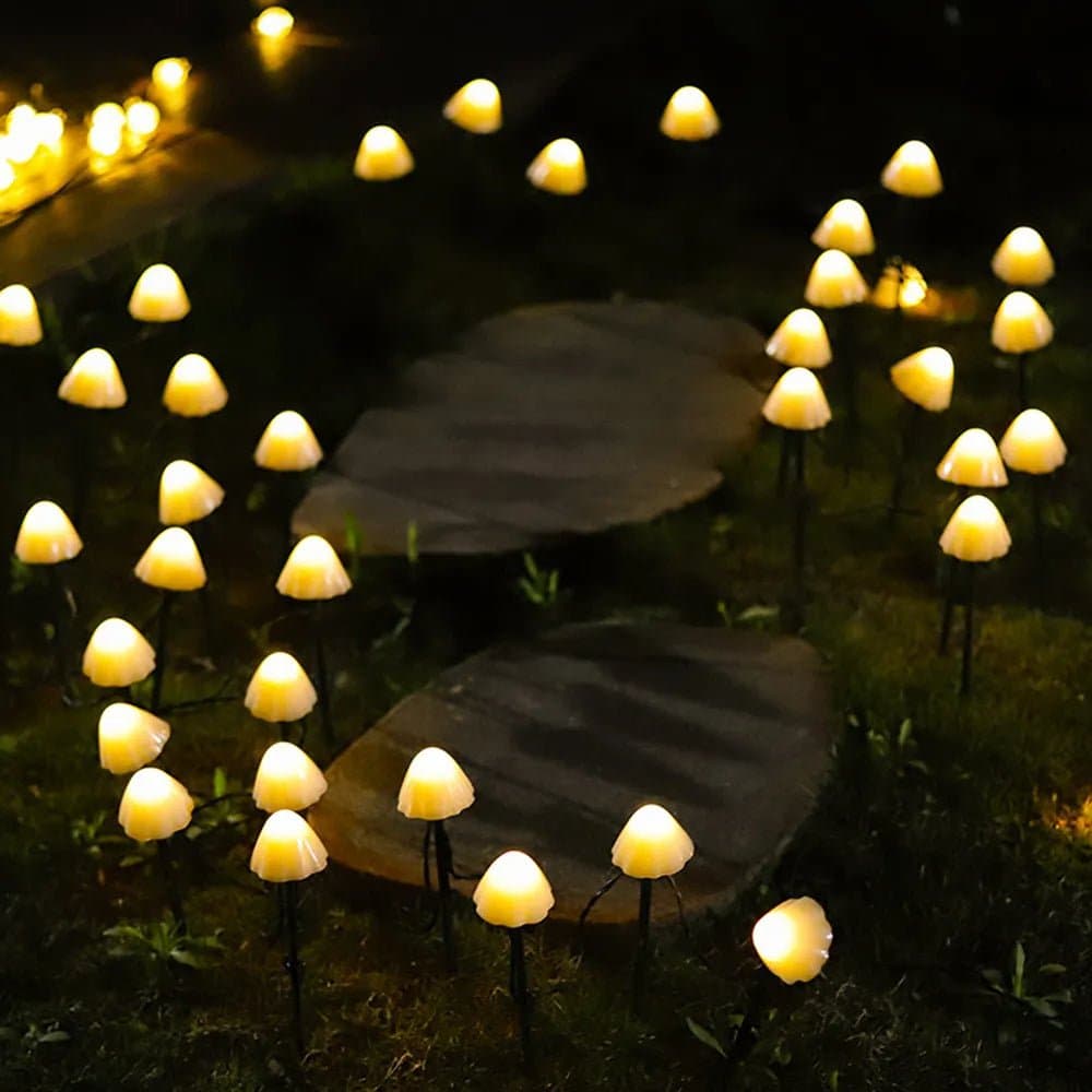 Lampki grzybowe do ogrodu | Zasilane energią słoneczną 10 LED