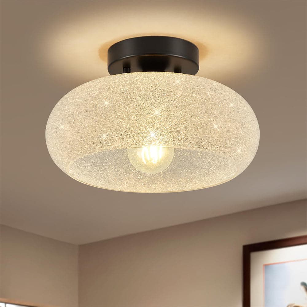 Nowoczesna Szklana Lampa Sufitowa Półwpuszczana | Eleganckie Oświetlenie do Salonu i Sypialni