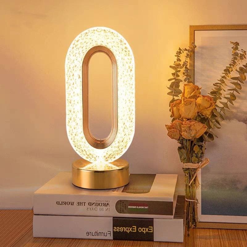 Lampa Stołowa Kryształowa z Regulowanym Oświetleniem | 3 Tryby Światła, Ładowanie USB-C