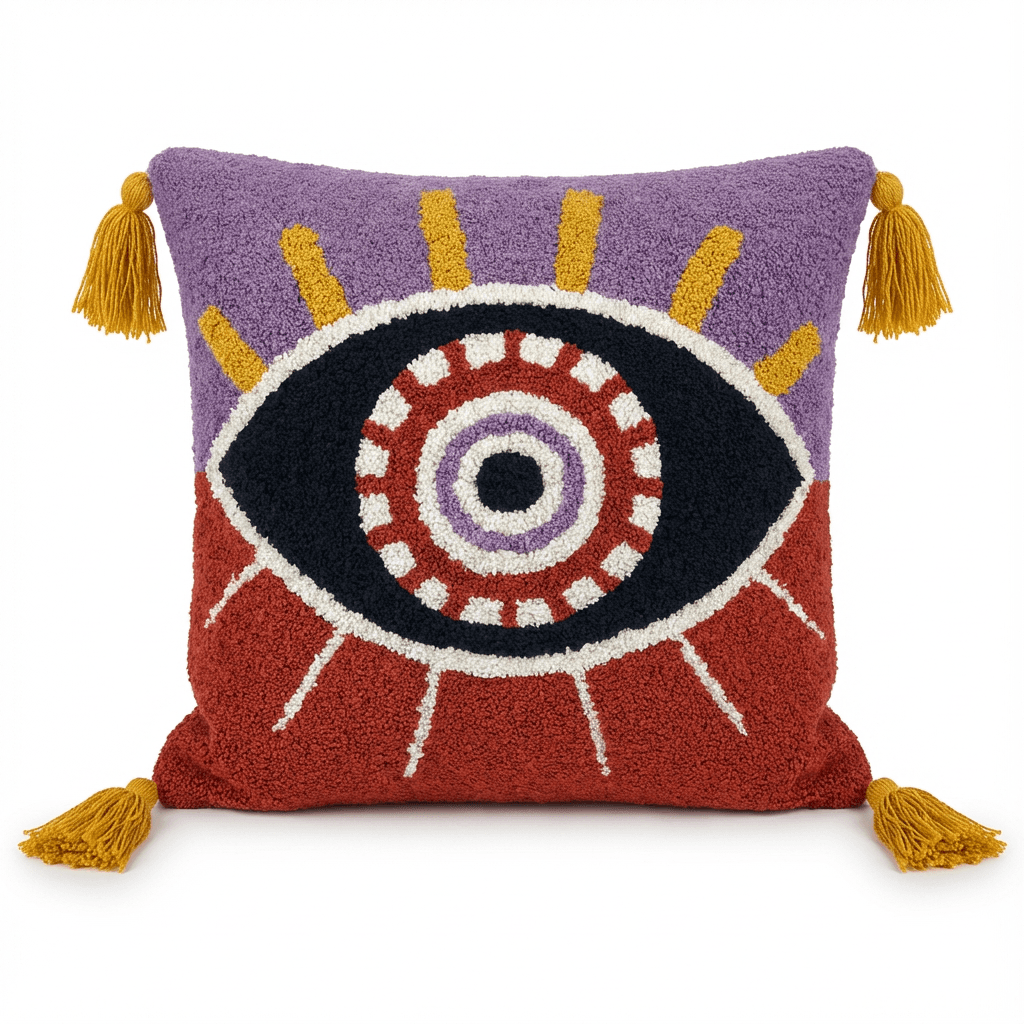 Poduszka Dekoracyjna Eyra | Haft Pętelkowy 0,5kg | Styl Boho, 40x40 cm