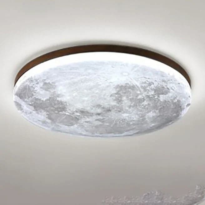 Minimalistyczna okrągła lampa sufitowa LED w motywie Księżyca