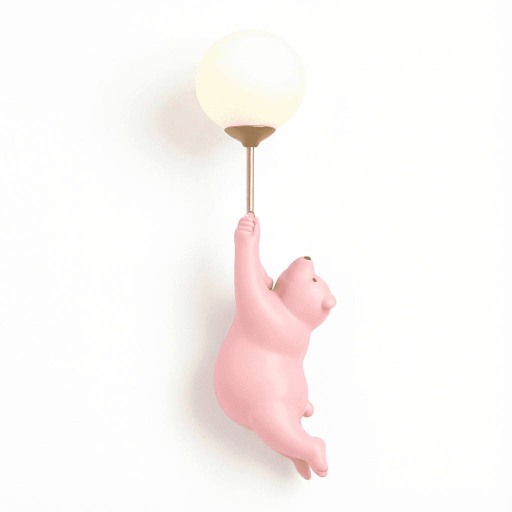 Miś z Balonem | Kinkiet Ścienny 0,5kg - Delikatne Światło Nocne