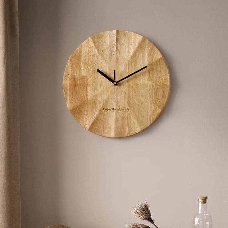 Narożny Zegar Ścienny Z Drewna | Minimalistyczny Design 1,5 kg