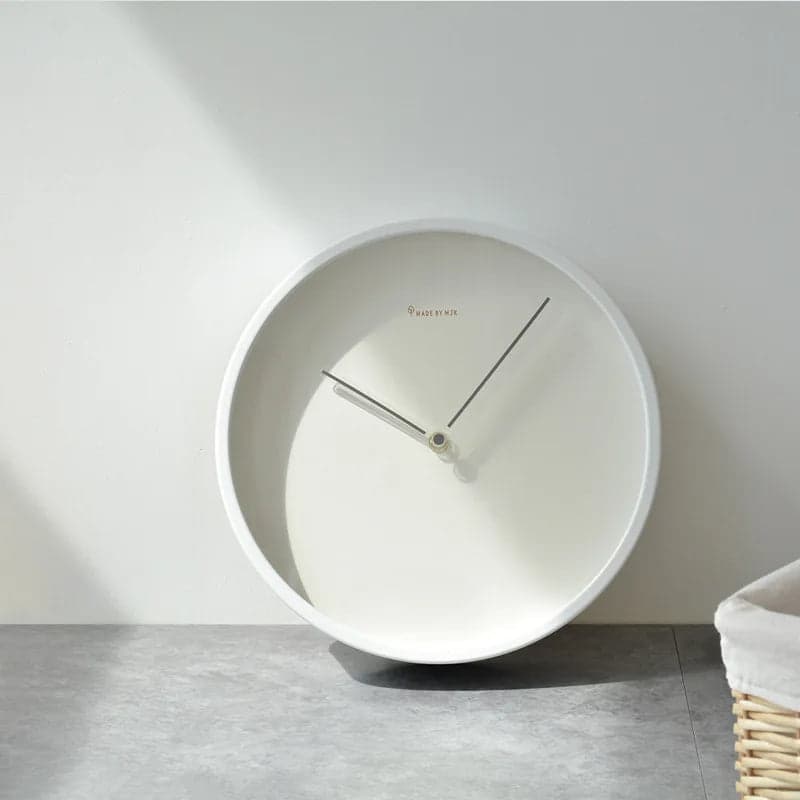 Biały Zegar Ścienny | Minimalistyczny Design 1.5kg