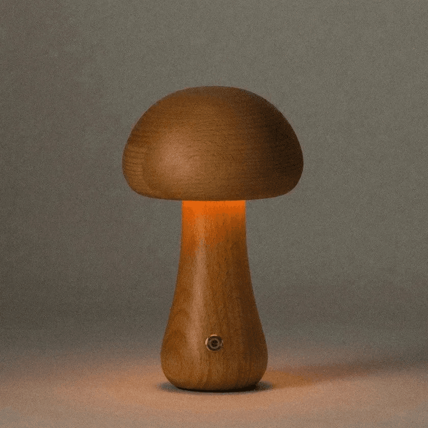 Lampa Timber Mushie z drewna bukowego