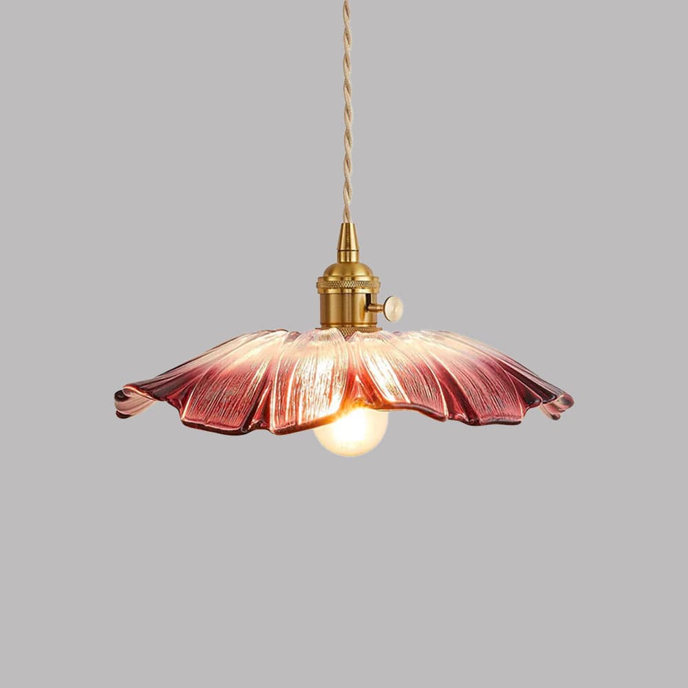 Elegancki Żyrandol Retro | Szklana Lampa w Kwiatowy Wzór