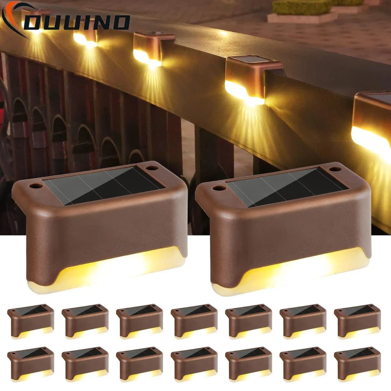 Lampy Solarne LED 8x | Wodoodporne Oświetlenie Zewnętrzne 0,5 kg