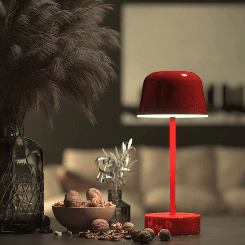 Lampa Stołowa Bezprzewodowa z Regulowanym Światłem | Elegancka Metalowa, Kompaktowa Lampka Nocna do Salonów